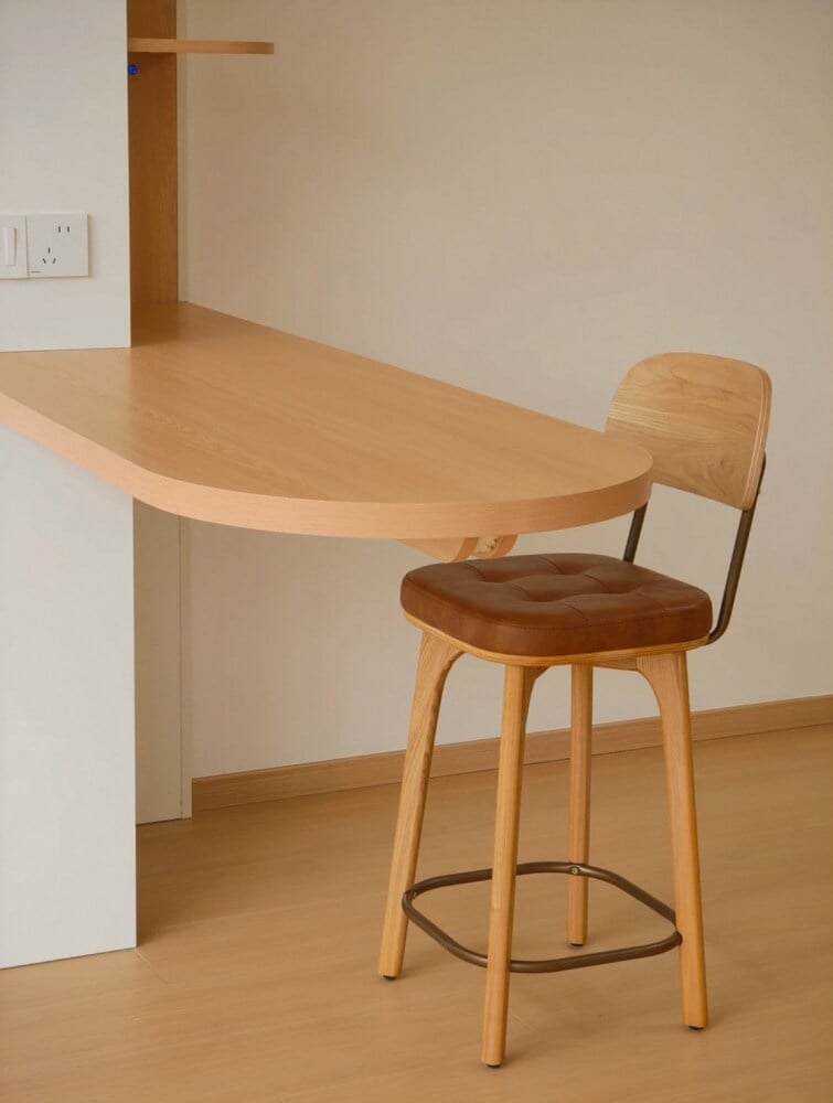 เก้าอี้บาร์ MY DOLLS HOUSE COCO 65 ซม. สีไม้อ่อน เบาะสีน้ำตาล